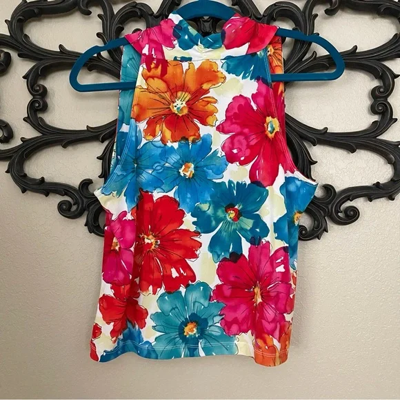 Rafaella Petites Top Floral Sleeveless Size M - Picture 3 of 13